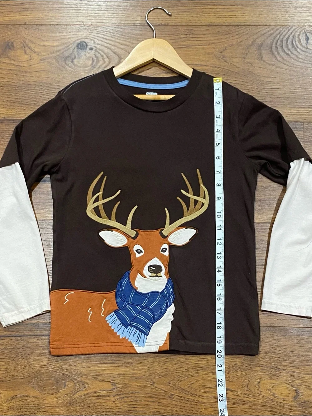 Gymboree Boy’s ‘Country Charm’ Brown Deer Long-Sleeve Tee Size 7